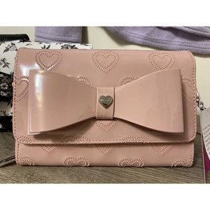 🧨LAST ONE🧨 🌸CUTE🌸 Betsey Johnson Crossbody Bag Double Bow Pink Heart